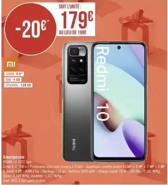 Géant Casino Smartphone redmi 10 offre