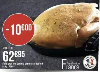 Géant Casino Foie gras de canard cru extra-éveiné offre