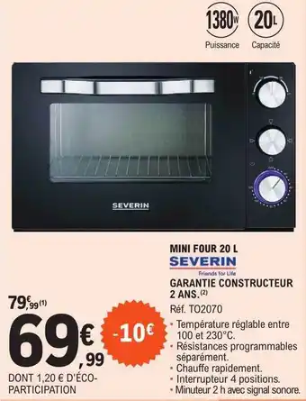 E.Leclerc Mini four 20l severin offre