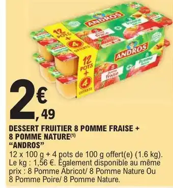 E.Leclerc Dessert fruitier 8 pomme fraise + 8 pomme nature offre