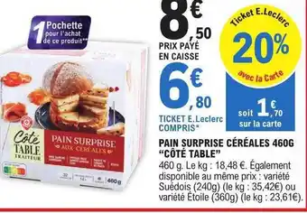 E.Leclerc Pain surprise céréales 460 g offre