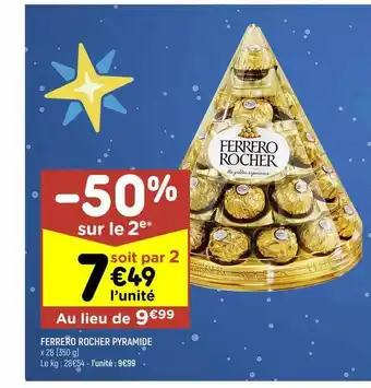 Leader Price Ferrero rocher pyramide offre