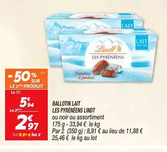 Netto Ballotin au Lait Les Pyrénéens Lindt offre