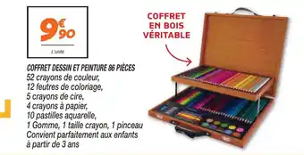 Netto Coffret Dessin et Peinture 86 Pièces offre