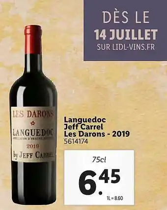 Lidl Languedoc Jeff Carrel Les Darons - 2019 offre