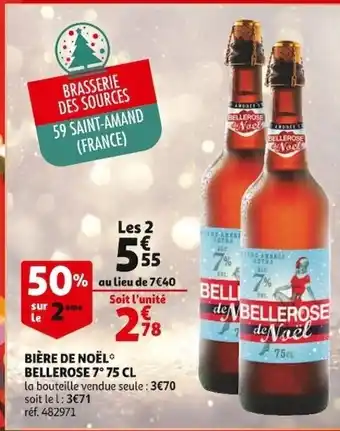 Auchan Bière De Noël Bellerose 7° 75 CL offre