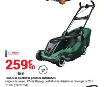 Bricorama Tondeuse électrique poussée Rotak 690 offre