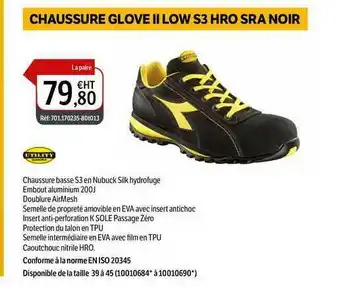 DomPro Chaussure Glove II Low S3 Hro Sra Noir offre