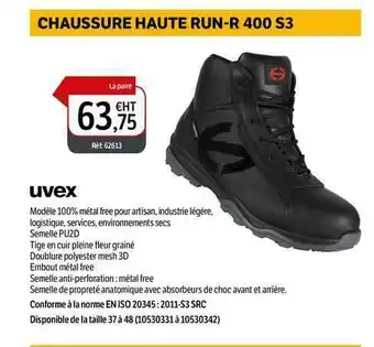 DomPro Chaussure Haute Run-r 400 S3 Uvex offre