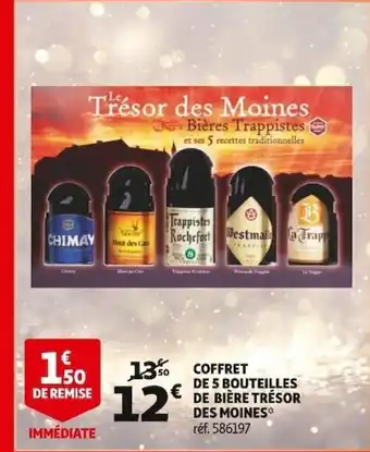 Auchan Coffret de 5 Bouteilles de Bière Trésor des Moines offre