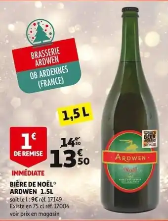 Auchan Bière De Noël Ardwen 1.5° offre