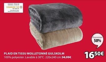 JYSK Plaid en Tissu Molletonné Gulskolm offre