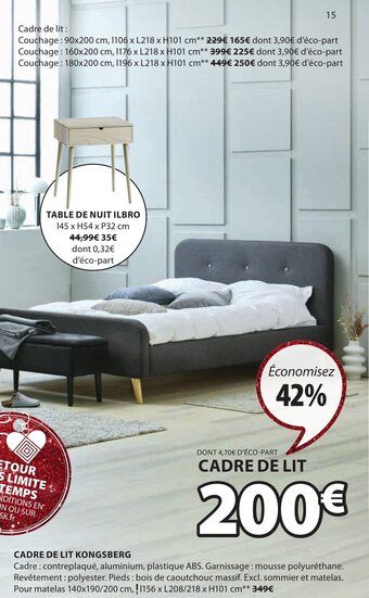 JYSK Cadre de Lit Kongsberg offre