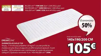 JYSK Surmatelas Gold T20 offre