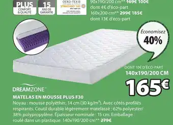 JYSK Matelas en Mousse Plus F30 offre