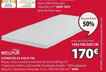 JYSK Surmatelas Gold T45 offre