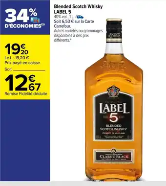 Carrefour Blended Scotch Whisky Label 5 offre