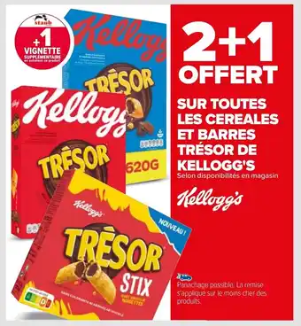 Carrefour Sur Toutes Les Cereales et Barbes Trésor de Kellogg's offre