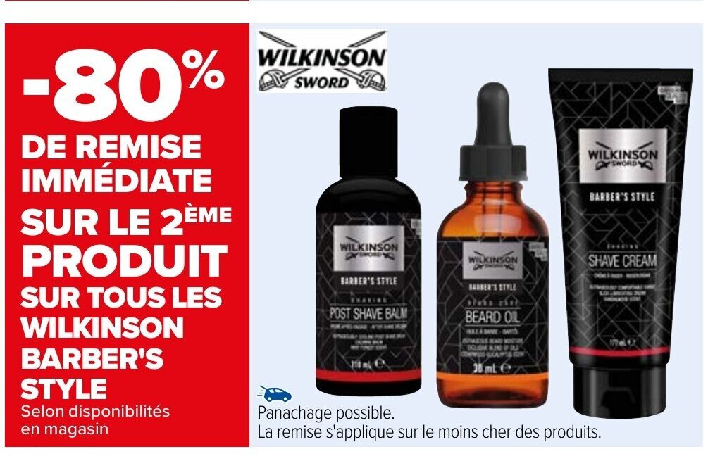 Promo Sur Tous Les Wilkonson Barber's Style chez Carrefour