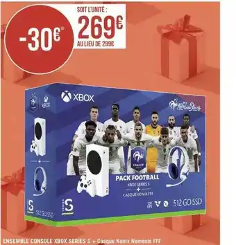 Géant Casino Ensemble console xbox séries s + casque konix nemesis fff offre