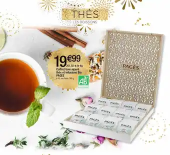 Cora x Carrefour Coffret bois ajouré thés et infusions bio pagès offre