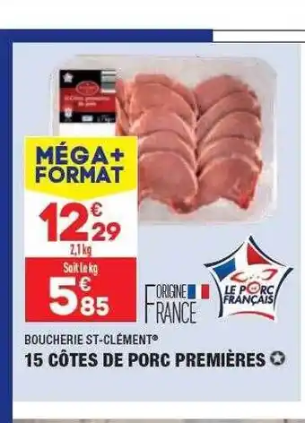 ALDI 15 côtes de porc premières boucherie st-clément offre