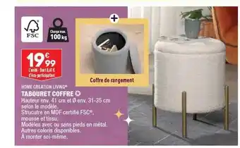 ALDI Tabouret coffre home création living offre