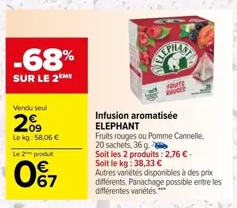 Carrefour Infusion Aromatisée Elephant offre