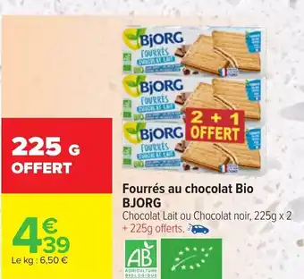 Carrefour Fourrés au Chocolat Bio Bjorg offre