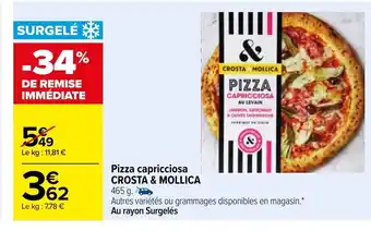 Carrefour Pizza Capricciosa Crosta & Mollica offre