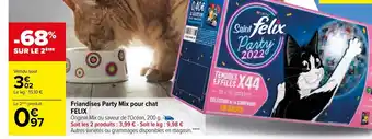 Carrefour Friandises Party Mix Pour Chat Felix offre