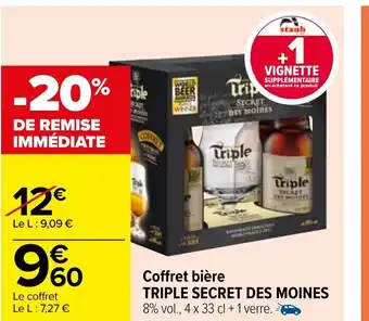 Carrefour Coffret Bières Triple Secret des Moines offre