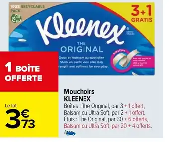 Carrefour Mouchoirs Kleenex offre
