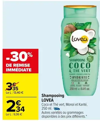 Carrefour Shampooing Lovea offre