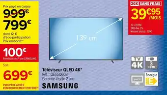 Carrefour Téléviseur Qled 4K Réf: QE55Q60B offre