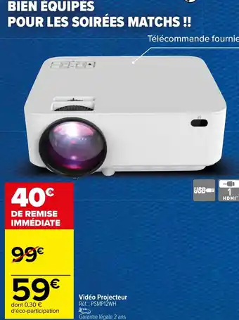 Carrefour Vidéo Projecteur Réf: PSMP12WH offre