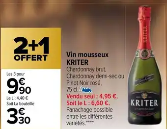 Carrefour Vin Mousseux Kriter offre