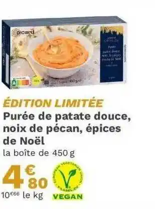 Picard Purée de patate douce, noix de pécan, épices de noël offre