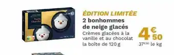 Picard 2 bonhommes de neige glacés offre