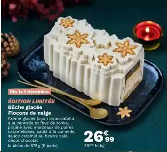 Picard Bûche glacée flocons de neige offre