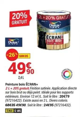 Bricorama Peinture bois écran offre