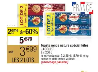 Cora x Carrefour Toaste Ronde Nature Special Fetes Jacquet offre
