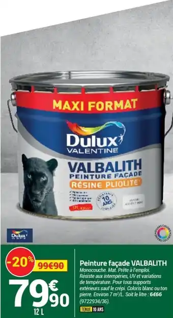 Bricorama Peinture façade Valbalith offre