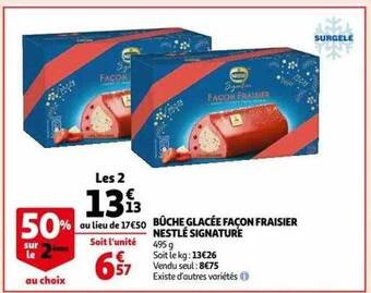 Auchan Bûche glacée façon fraisier nestlé signature offre