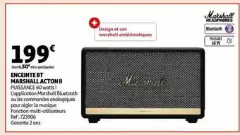 Auchan Enceinte bt marshall acton ii offre