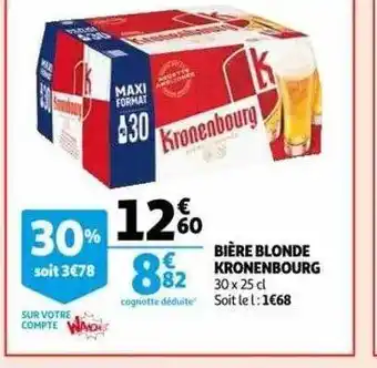 Auchan Bière blonde kronenbourg offre