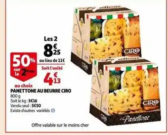 Auchan Panettone au beurre ciro offre