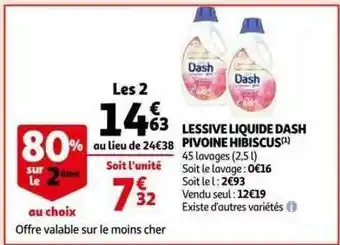Auchan Lessive liquide dash pivoine hibiscus offre