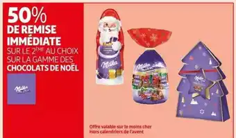 Auchan La gamme des chocolats de noël milka offre