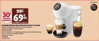Auchan Machine espresso nescafé dolce gusto yy4446fd krups offre